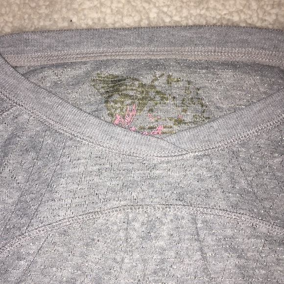 Free People grey/ silver gathered jersey style top - Picture 8 of 8